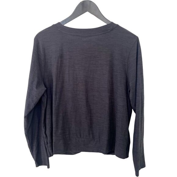 Old Navy Grey Heathered Cloud Motion Twisted Hemline Long Sleeve T-Shirt - Picture 2 of 5
